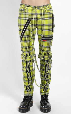 Lime Tartan Bondage Pants-Tripp NYC-Tragic Beautiful