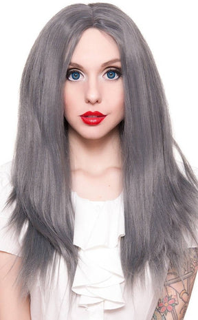 Long Straight 24" Pewter Lace Front Wig-Rockstar Wigs-Tragic Beautiful