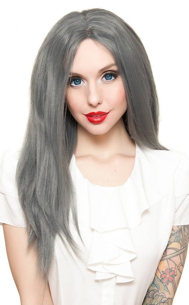 Long Straight 24" Pewter Lace Front Wig-Rockstar Wigs-Tragic Beautiful