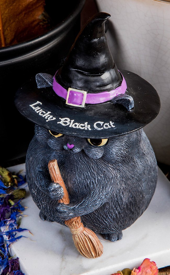 Lucky Black Cat Statue-Nemesis Now-Tragic Beautiful