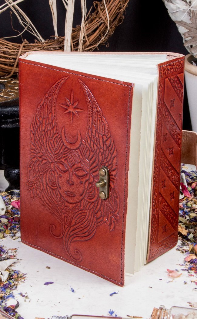 Luna Goddess Leather Journal-Occult Books-Tragic Beautiful