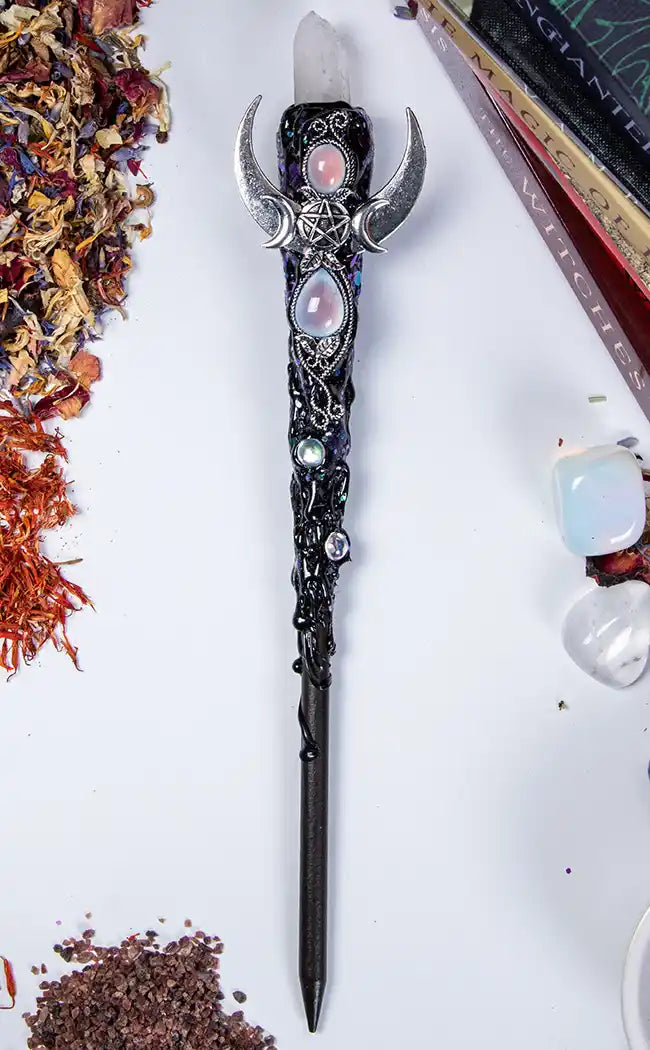 Lunar Magic Crystal Wand-Witchcraft Supplies-Tragic Beautiful