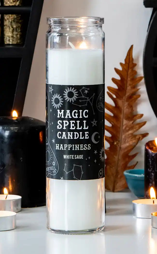 Magic Spell Candle | White | Happiness-Candle Magic-Tragic Beautiful