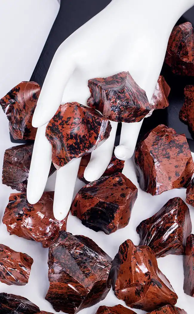 thumbnail image 2 of Mahogany Obsidian 3-8 Oz Natural Chakra Healing Reiki Stone – Root Chrystal 2 of 3