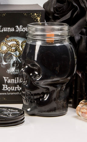 Mason Skull Jar Candle | Vanilla Bourbon-Luna Moth-Tragic Beautiful
