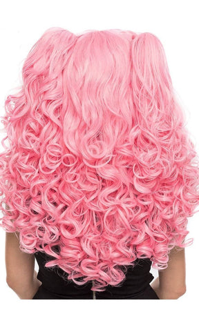 Mischief Bubblegum Pink Curly Pigtail Wig-Rockstar Wigs-Tragic Beautiful