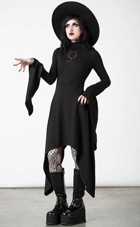 Mistress Mercury Long Sleeve Dress-Killstar-Tragic Beautiful