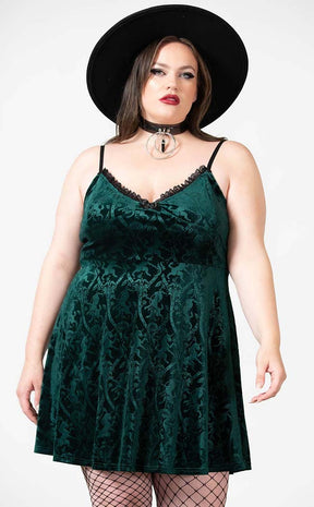 Mistress Of Mayhem Skater Dress | Emerald-Killstar-Tragic Beautiful