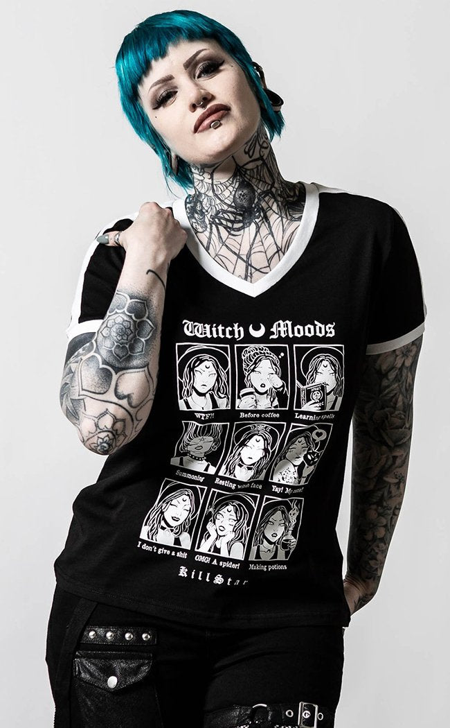 Moody V Neck T-Shirt-Killstar-Tragic Beautiful