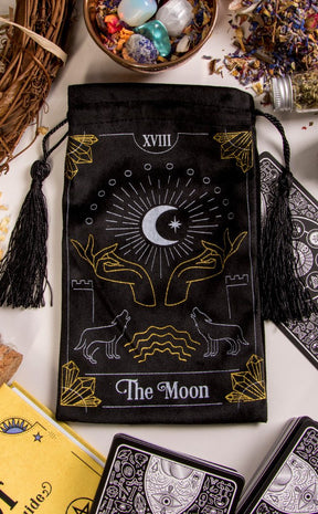 Moon Tarot Card Drawstring Pouch-Homewares-Tragic Beautiful