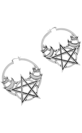 Moonlit Hoop Earrings | Silver-Killstar-Tragic Beautiful