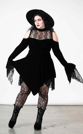 Moonstera Velvet Dress-Killstar-Tragic Beautiful