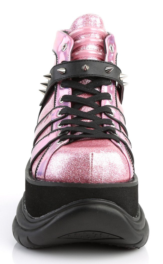 NEPTUNE-100 Pink Glitter Platform Shoes-Demonia-Tragic Beautiful