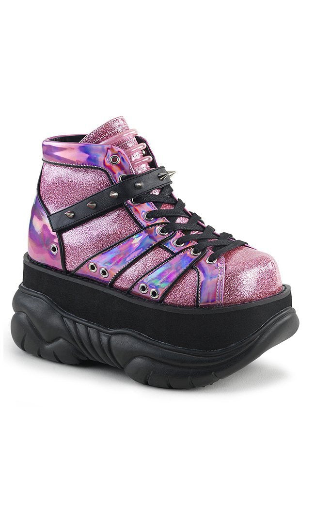 NEPTUNE-100 Pink Glitter Platform Shoes-Demonia-Tragic Beautiful