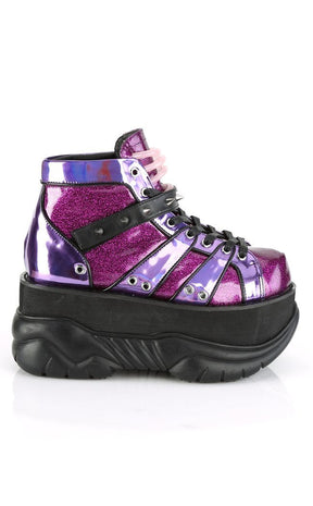 NEPTUNE-100 Purple Glitter Platform Shoes-Demonia-Tragic Beautiful