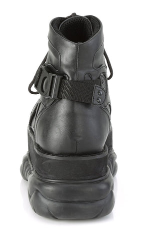 NEPTUNE-181 Black Vegan Leather Platform Boots-Demonia-Tragic Beautiful