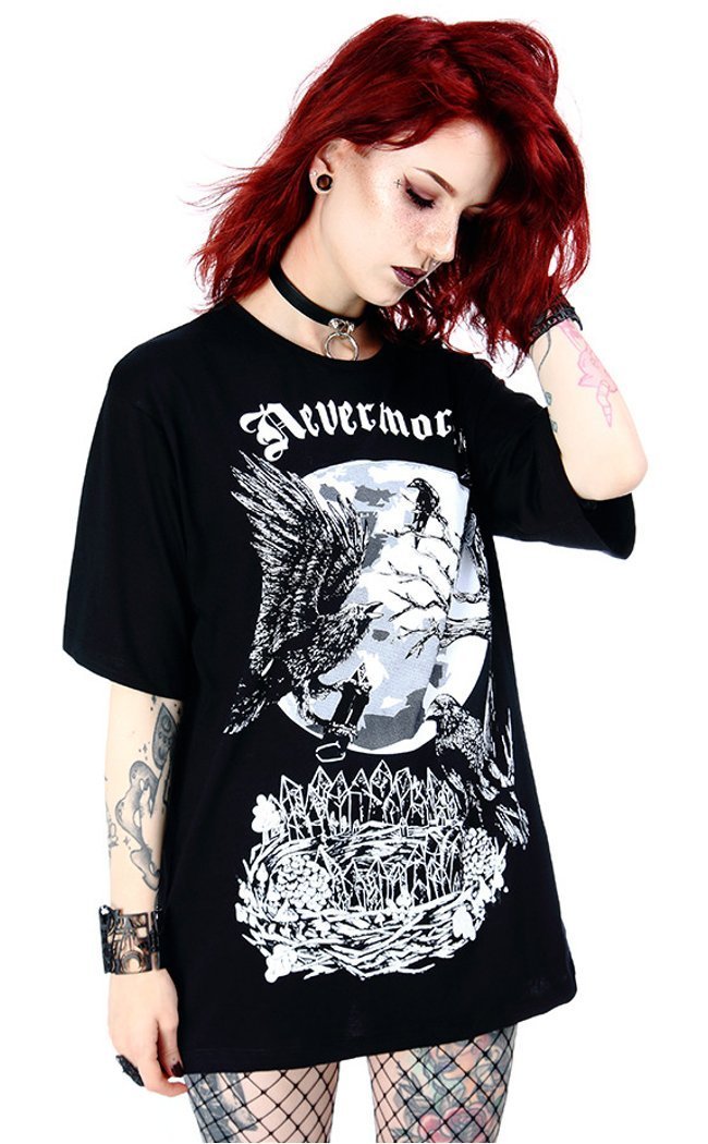 Nevermore Oversized T-shirt-Clothing-Restyle-S-Tragic Beautiful
