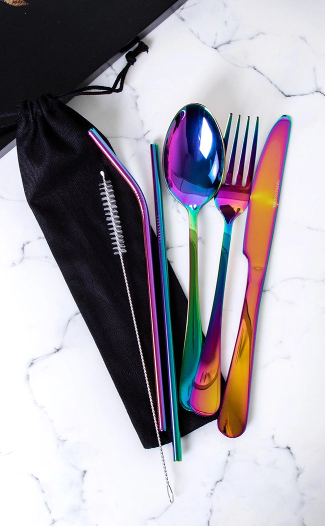 Oil Slick Rainbow Cutlery Travel Set-The Haunted Mansion-Tragic Beautiful