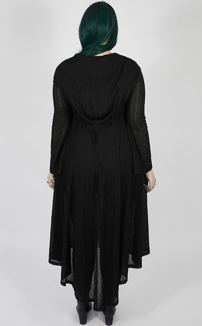 Oleander Long Coat | Black | Plus Size-Punk Rave-Tragic Beautiful