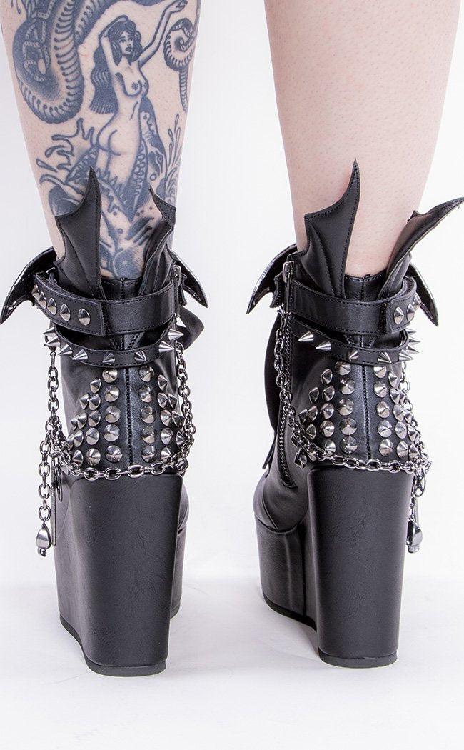 POISON-107 Black Vampire Wedge Boots (Au Stock)-Demonia-Tragic Beautiful