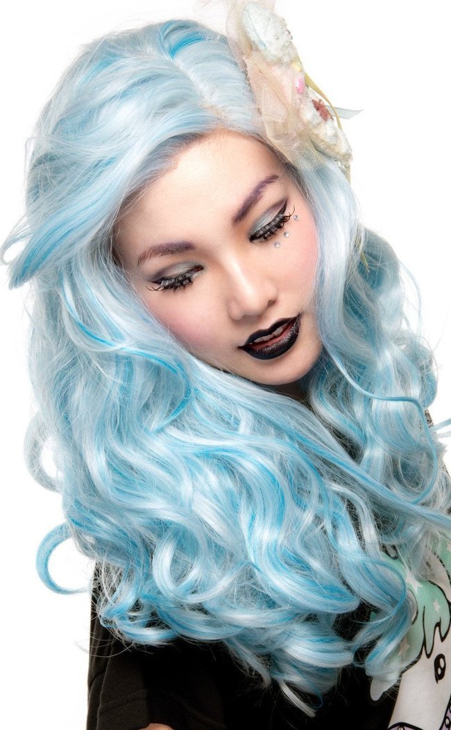 Peek-A-Boo Lace Front Powder Blue Wig-Rockstar Wigs-Tragic Beautiful