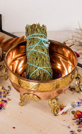 Pentacle Copper Legged Incense Bowl-TB-Tragic Beautiful