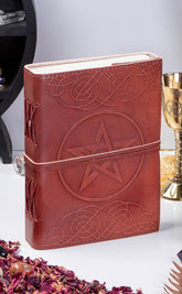 Pentacle Leather Journal-Occult Books-Tragic Beautiful
