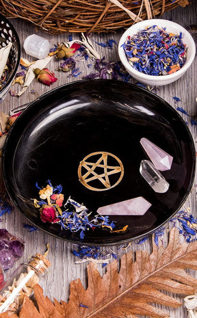 Pentagram Altar Offering Plate Horn-TB-Tragic Beautiful