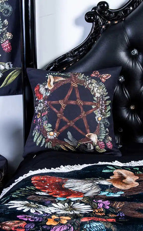 Pentagram Cushion Cover | Hedge Witch Cottage-The Haunted Mansion-Tragic Beautiful