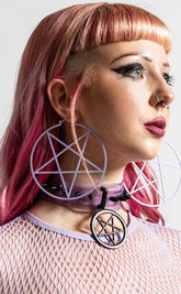 Pentagram Hoop Earrings | Lilac-Killstar-Tragic Beautiful