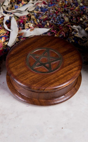 Pentagram Wooden Herb Grinder-TB-Tragic Beautiful