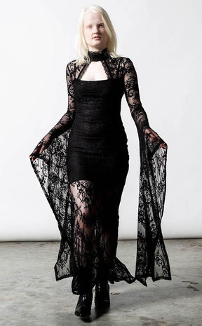 Phenomena Lace Maxi Dress | Black-Killstar-Tragic Beautiful