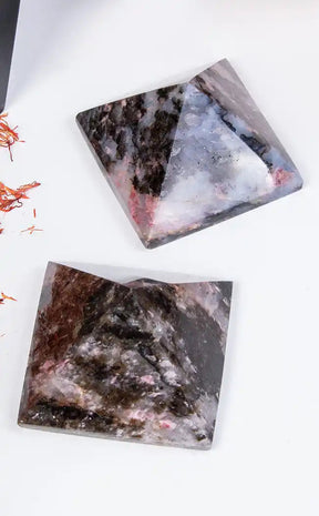 Pink Rhodonite Pyramid-Crystals-Tragic Beautiful