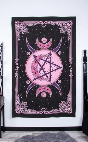 Pink Skies Goddess Tapestry-Altar Cloths-Tragic Beautiful
