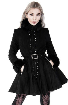 Restyle Australia | Pleated Faux Fur Coat | Gothic Winter Outerwear