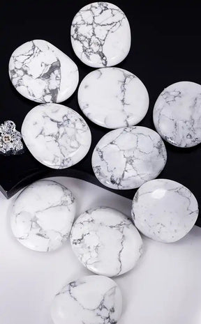 Pocket Palm Stone | White Howlite-Crystals-Tragic Beautiful