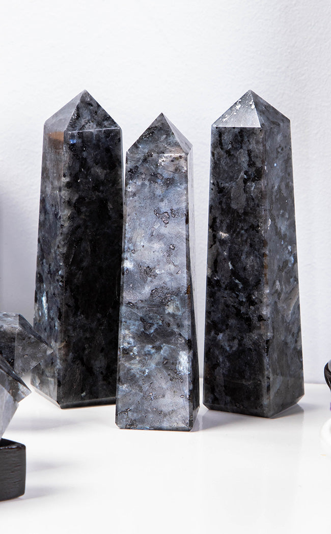Polished Point | Larvikite-Crystals-Tragic Beautiful