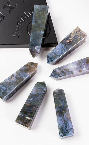 Polished Point | Moss Agate-Crystals-Tragic Beautiful