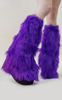 Purple Fluffy Legwarmers | Gothic Festival & Rave Fashion | Australia