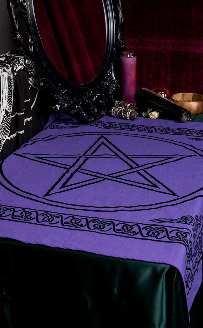 Purple Pentacle Tapestry/Altar Cloth-TB-Tragic Beautiful
