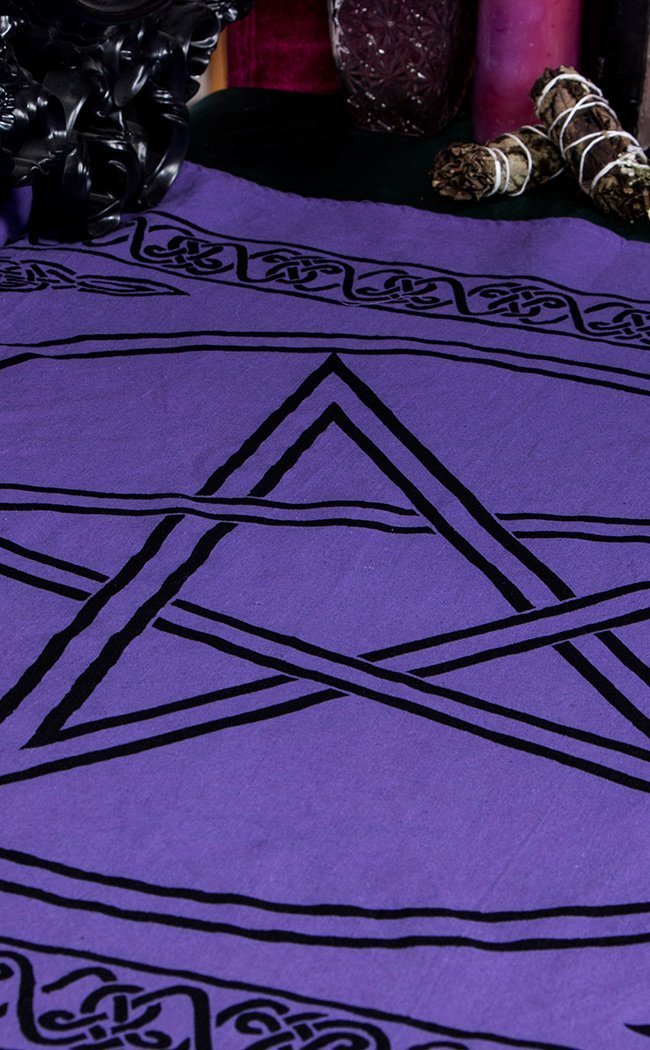 Purple Pentacle Tapestry/Altar Cloth-TB-Tragic Beautiful