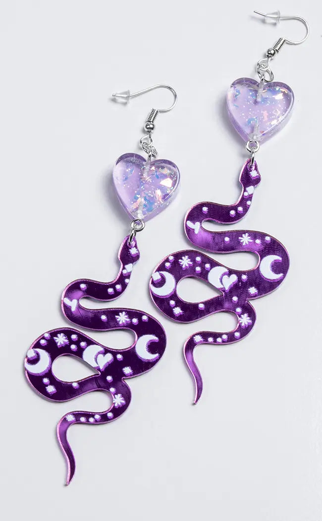 Purple Reign Serpent Earrings-Drop Dead Gorgeous-Tragic Beautiful