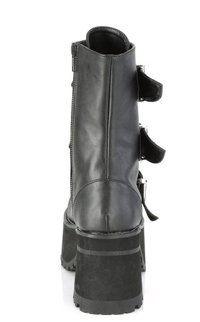 RANGER-308 Black Matte Buckled Boots-Demonia-Tragic Beautiful