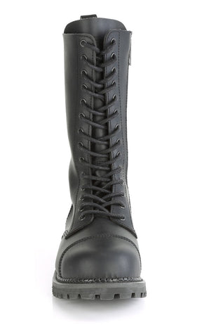 RIOT-14 Black Vegan Leather Boots-Demonia-Tragic Beautiful