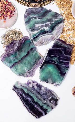 Rainbow Fluorite Slabs-Crystals-Tragic Beautiful