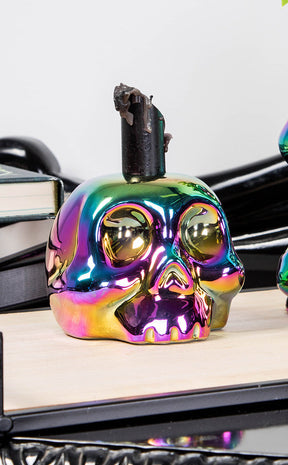 Rainbow Skulls Candle Holder-Killstar-Tragic Beautiful