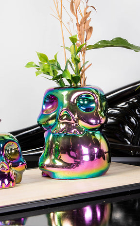 Rainbow Skulls Vase-Killstar-Tragic Beautiful
