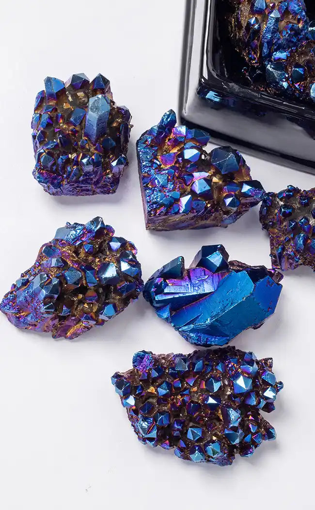 Rainbow Titanium Aura Quartz Clusters-Crystals-Tragic Beautiful