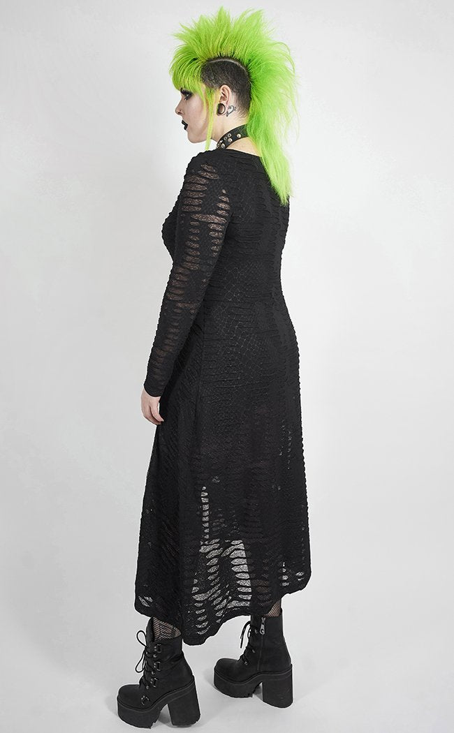 Reptilian Shredded Dress | Plus Size-Punk Rave-Tragic Beautiful