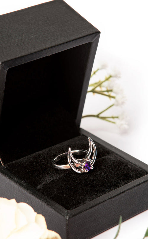 Rhea Moon Steel Ring | Rogue + Wolf Australia | Gothic Jewellery